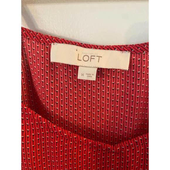 Loft cute red light weight sheer blouse tank size medium 0011 - Picture 5 of 8